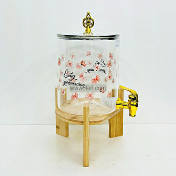 13.5 Inch Borosilicate Glass Juice Dispenser with Bamboo Stand TB1-49