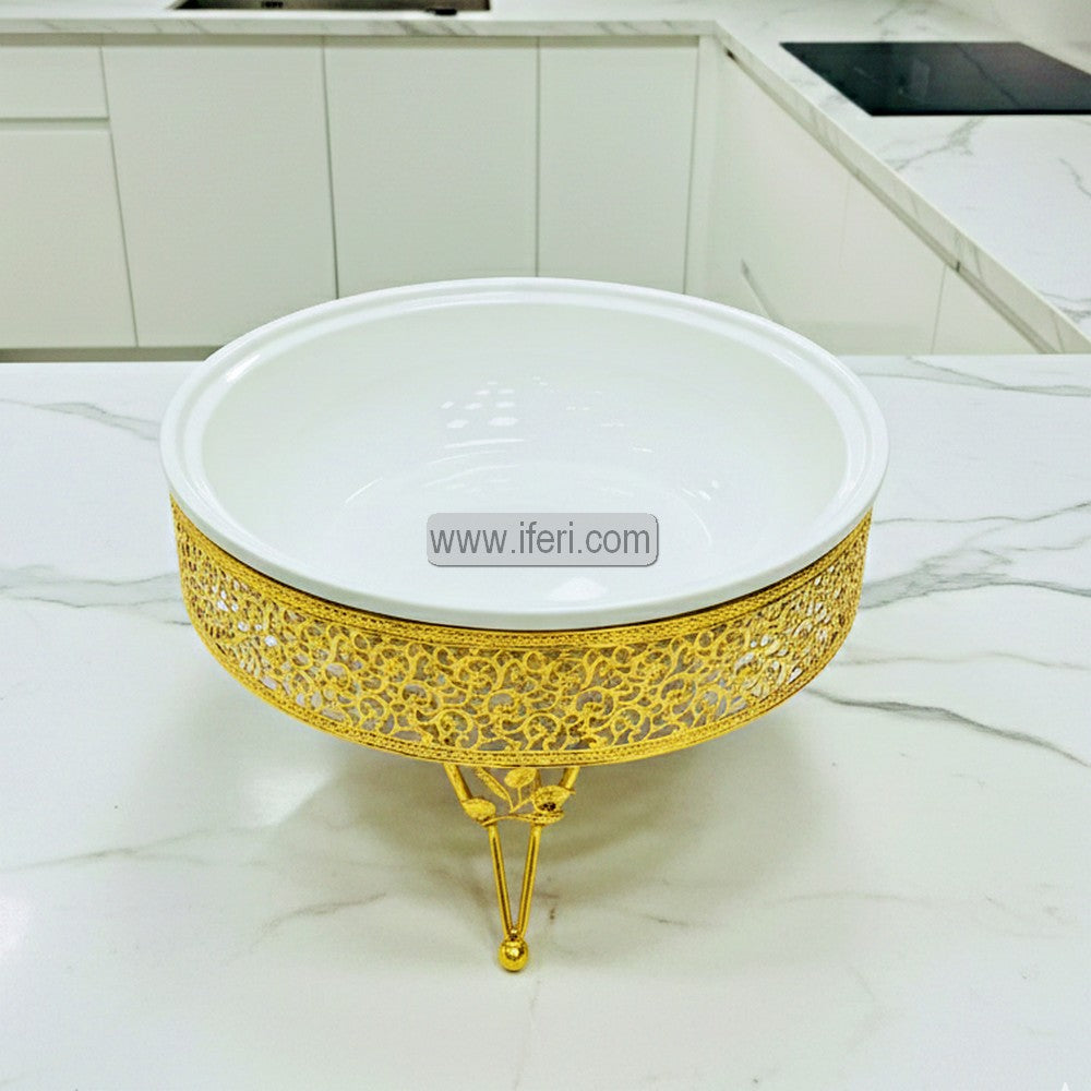 8 Liter Stainless Steel Exclusive Golden Chafing Dish Food Warmer with Lid AZM010