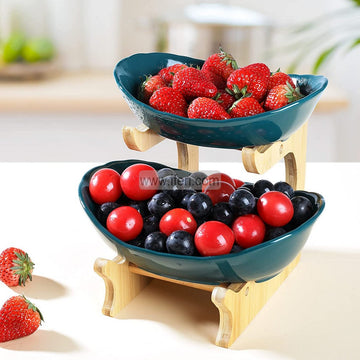 2 Tier Ceramic Cake, Dessert, Appetizer Serving Stand FH2101