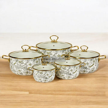 5 Pcs Enamel Bowl Set, Induction Based Cookware IF102-1