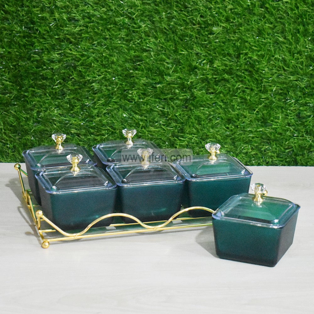 6 Pcs Glass Made Dried Fruit, Candy, Dessert Serving Bowl Set with Stand FH2103