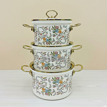 3 Pcs Enamel Bowl Set, Induction Based Cookware IF103-1