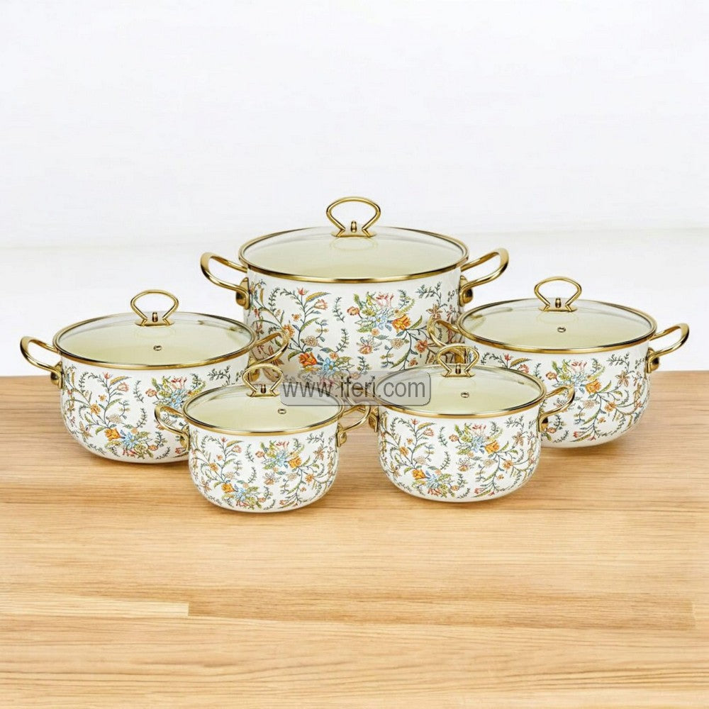 5 Pcs Enamel Bowl Set, Induction Based Cookware IF104-1