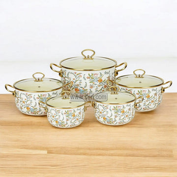 5 Pcs Enamel Bowl Set, Induction Based Cookware IF104-1