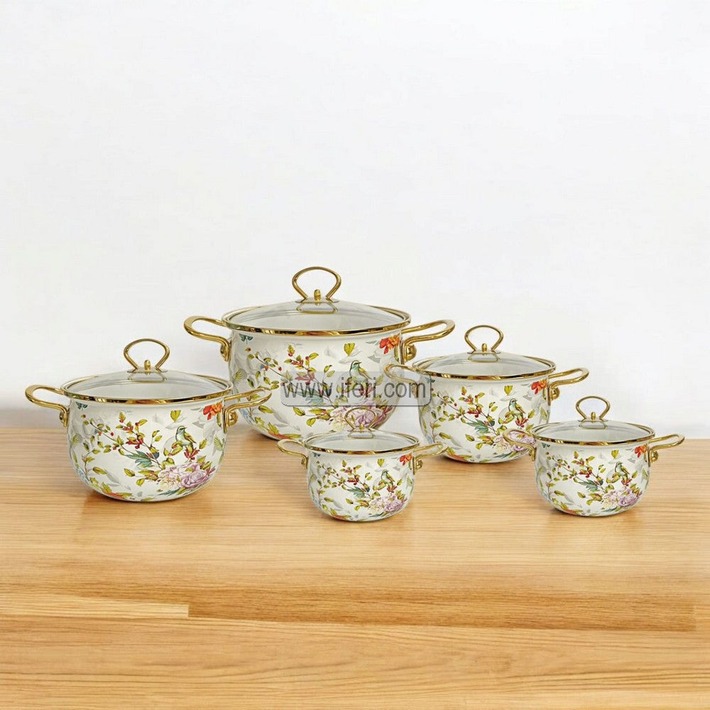 5 Pcs Enamel Bowl Set, Induction Based Cookware IF106-1