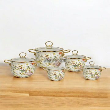 5 Pcs Enamel Bowl Set, Induction Based Cookware IF106-1