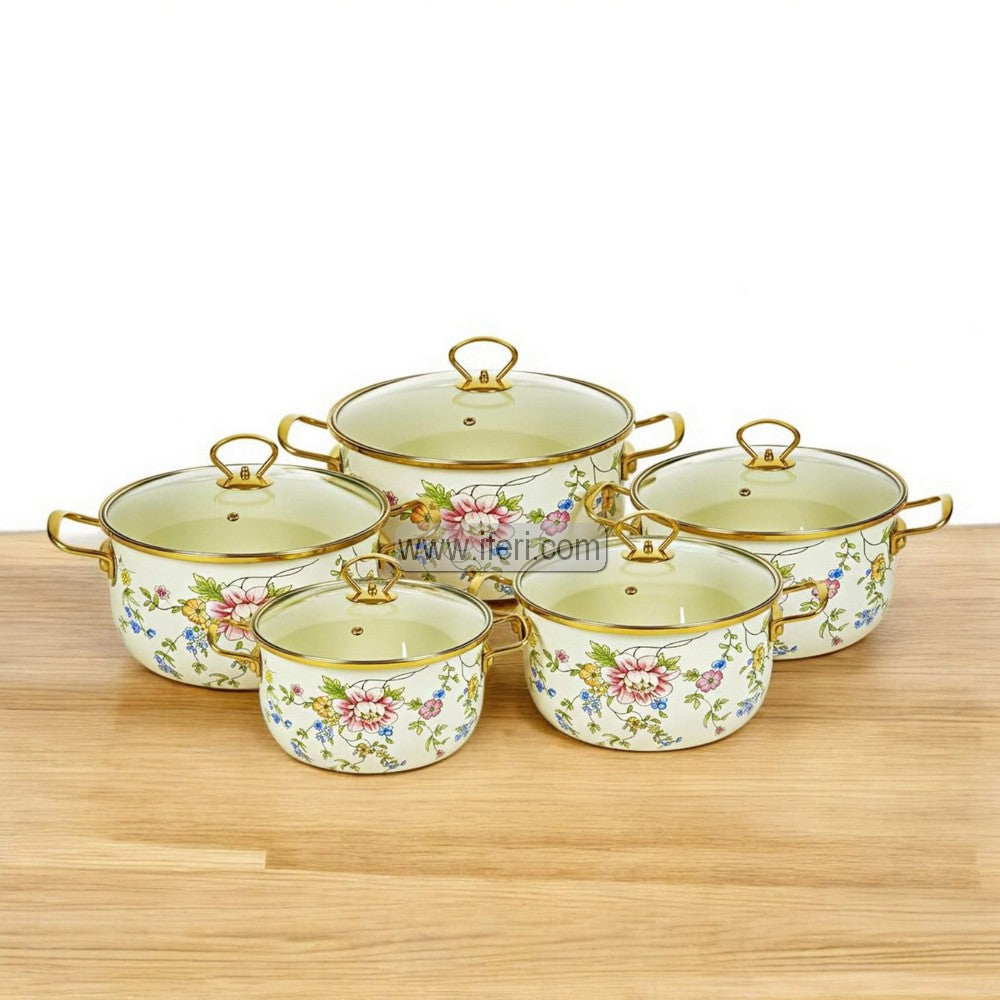 5 Pcs Enamel Bowl Set, Induction Based Cookware IF108-1