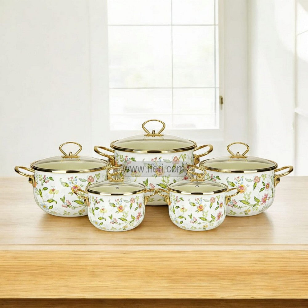 5 Pcs Enamel Bowl Set, Induction Based Cookware IF109-1