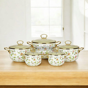 5 Pcs Enamel Bowl Set, Induction Based Cookware IF109-1