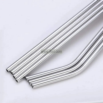6 Pcs Stainless Steel Straw with Cleaning Brush Set MT189