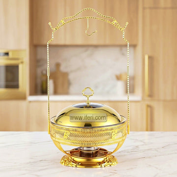 8 Liter Stainless Steel Exclusive Golden Chafing Dish Food Warmer with Lid AZM011