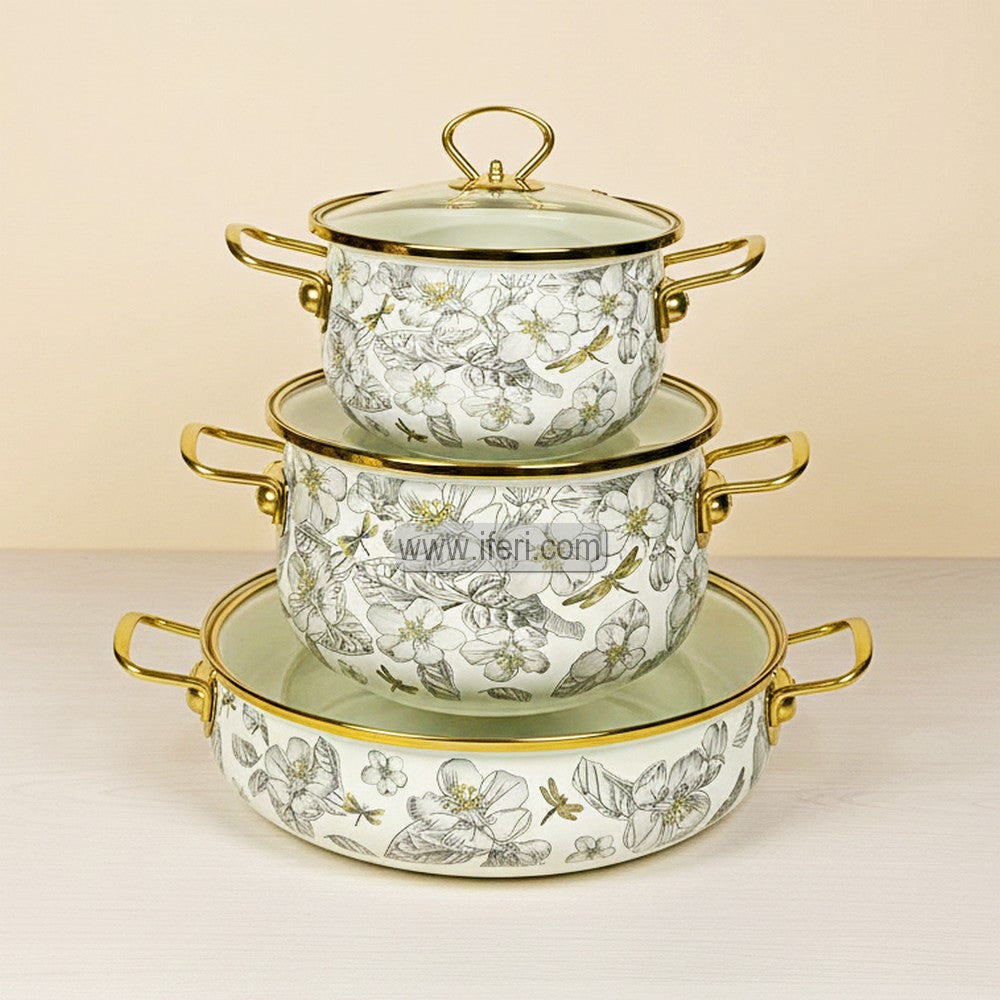 3 Pcs Enamel Bowl Set, Induction Based Cookware IF110-1