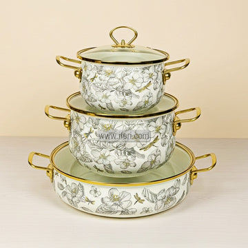 3 Pcs Enamel Bowl Set, Induction Based Cookware IF110-1