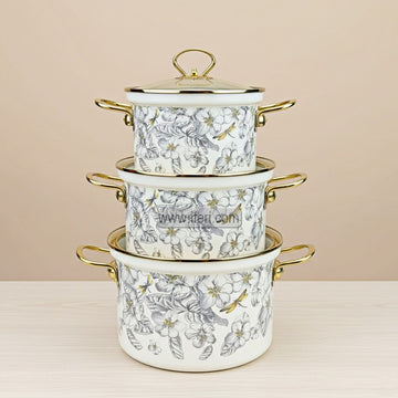 3 Pcs Enamel Bowl Set, Induction Based Cookware IF111-1