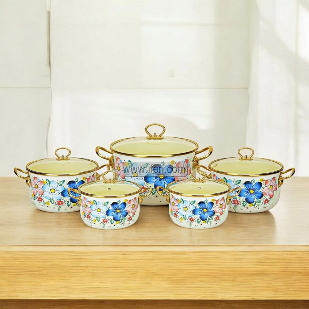5 Pcs Enamel Bowl Set, Induction Based Cookware IF112-1