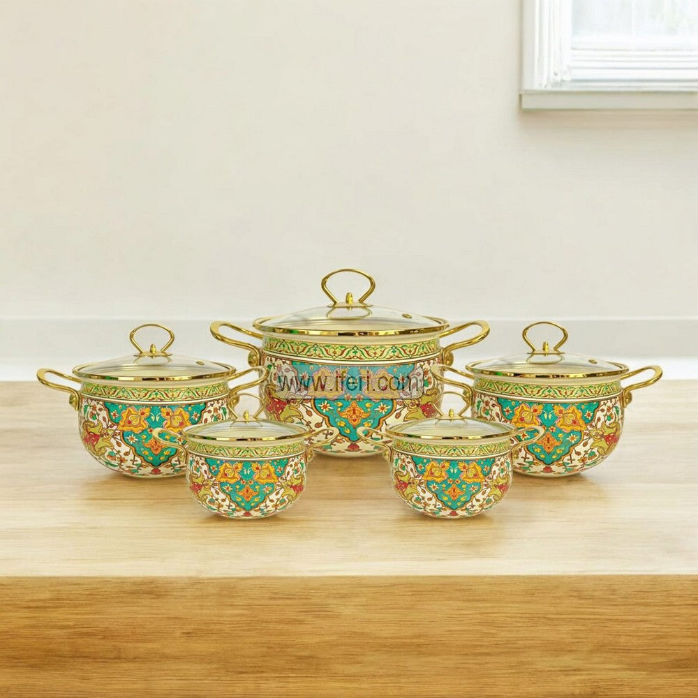 5 Pcs Enamel Bowl Set, Induction Based Cookware IF113-1