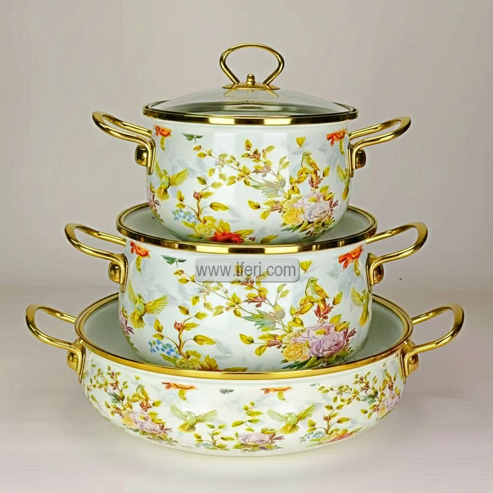 3 Pcs Enamel Bowl Set, Induction Based Cookware IF114-1