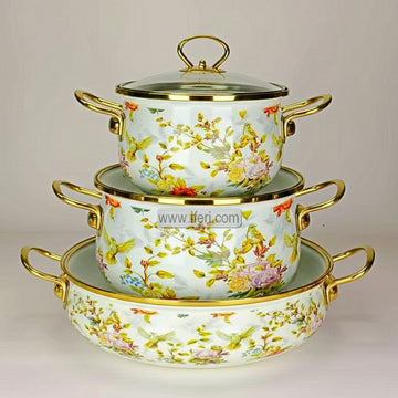 3 Pcs Enamel Bowl Set, Induction Based Cookware IF114-1