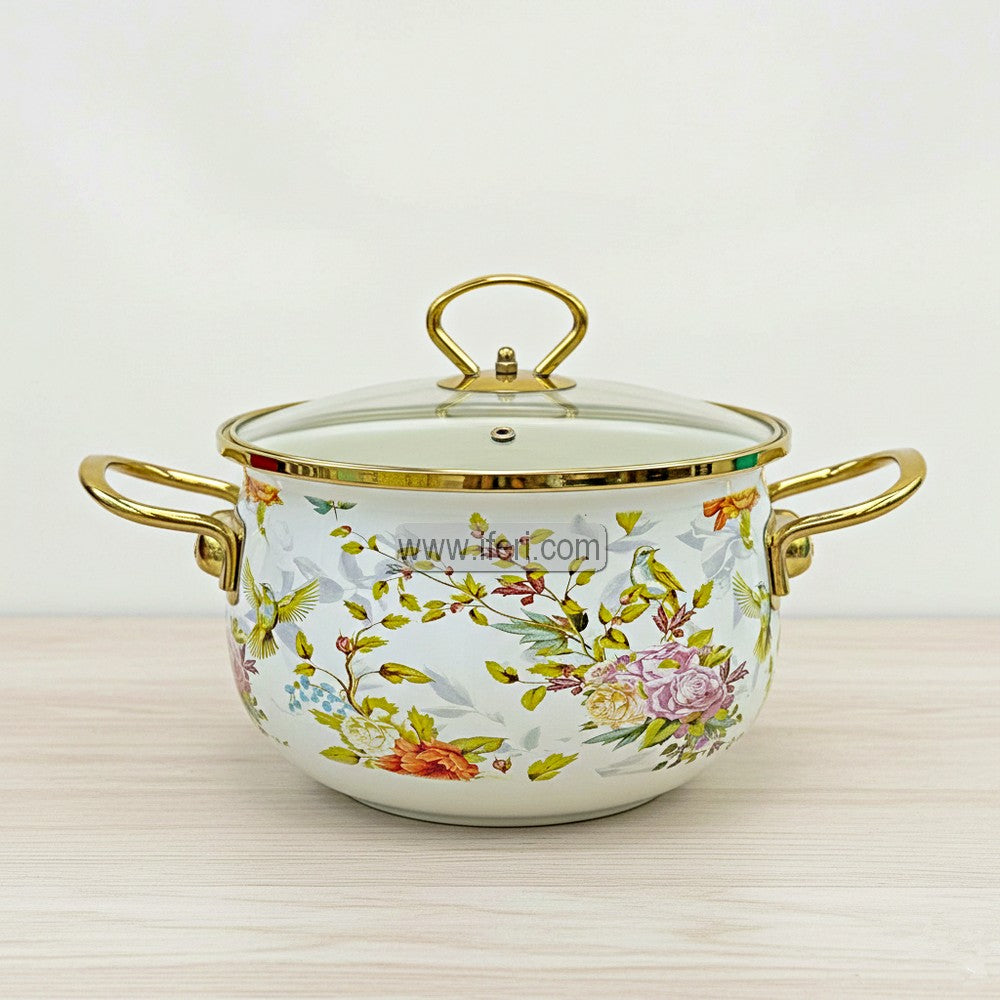 20cm Enamel Soup Pot, Stew Pot, Casserole, Induction Based Cookware with Lid IF115-1