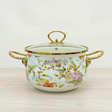 20cm Enamel Soup Pot, Stew Pot, Casserole, Induction Based Cookware with Lid IF115-1