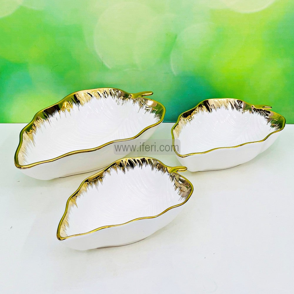 3 Pcs Leaf Shaped Ceramic Serving Bowl Set RY3116