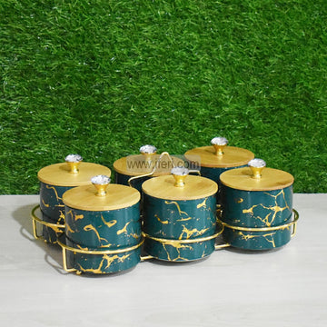6 Pcs Ceramic Condiment Jar, Spice jar, Container Set with Lid FH2117