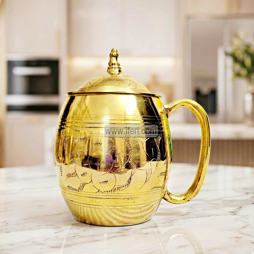 500ml Premium Brass King Size Mug with Lid HBT012