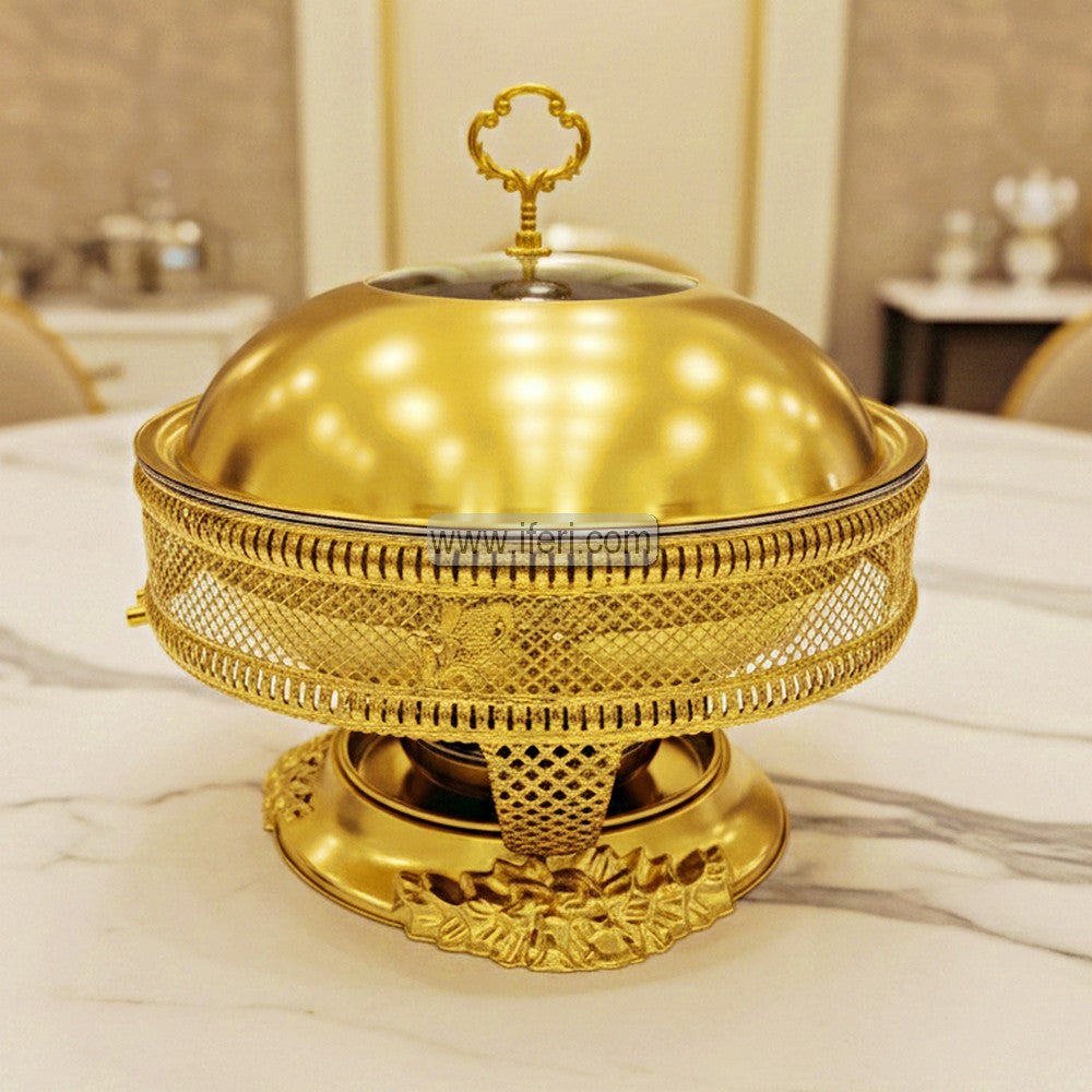 8 Liter Stainless Steel Exclusive Golden Chafing Dish Food Warmer with Lid AZM011