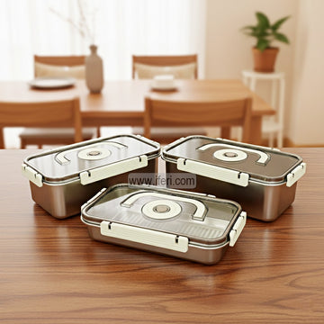 3 Pcs Airtight Stainless Steel Food Container RY3403