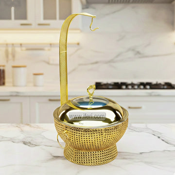 6 Liter Stainless Steel Luxury Golden Chafing Dish Food Warmer with Lid AZM012