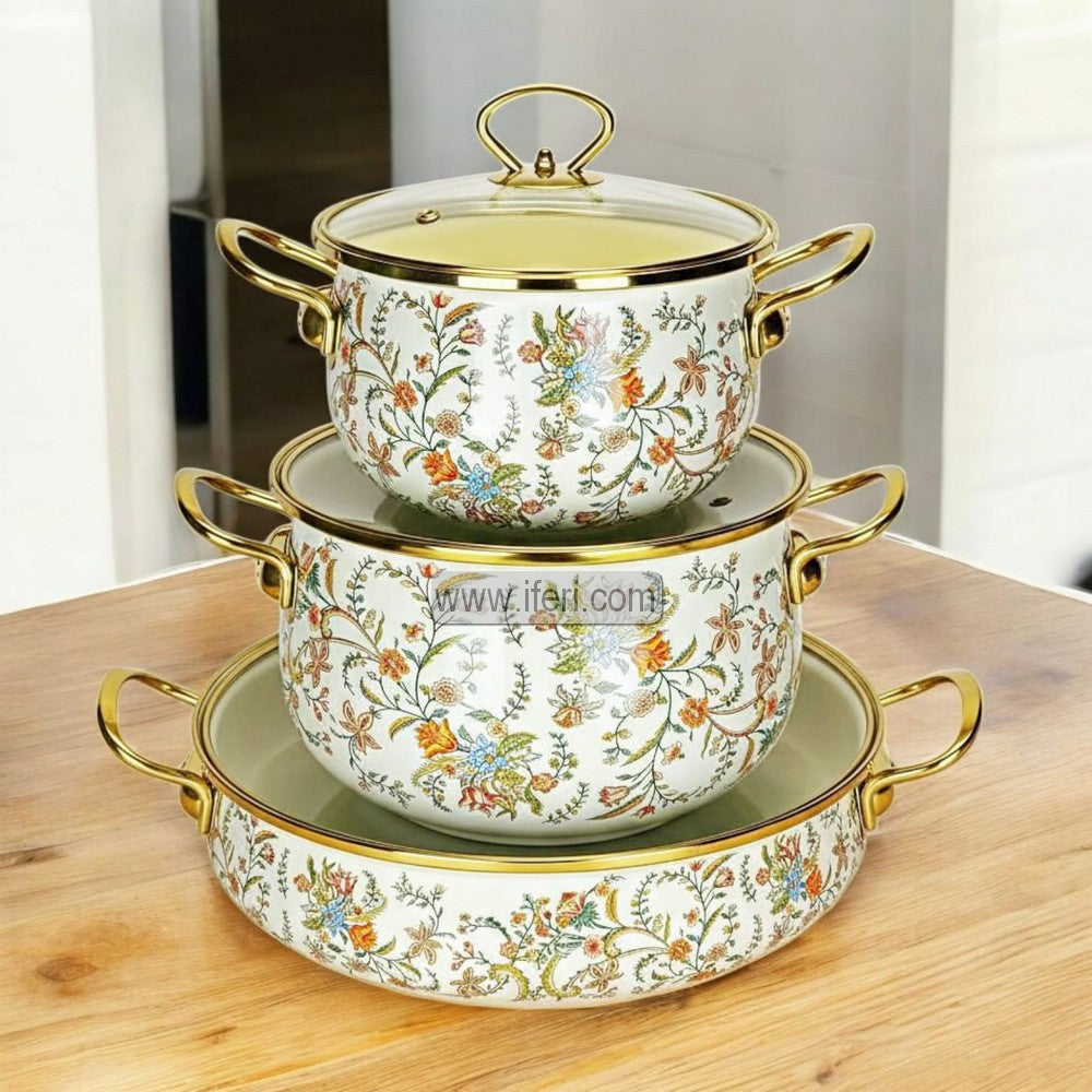 3 Pcs Enamel Bowl Set, Induction Based Cookware IF120-1