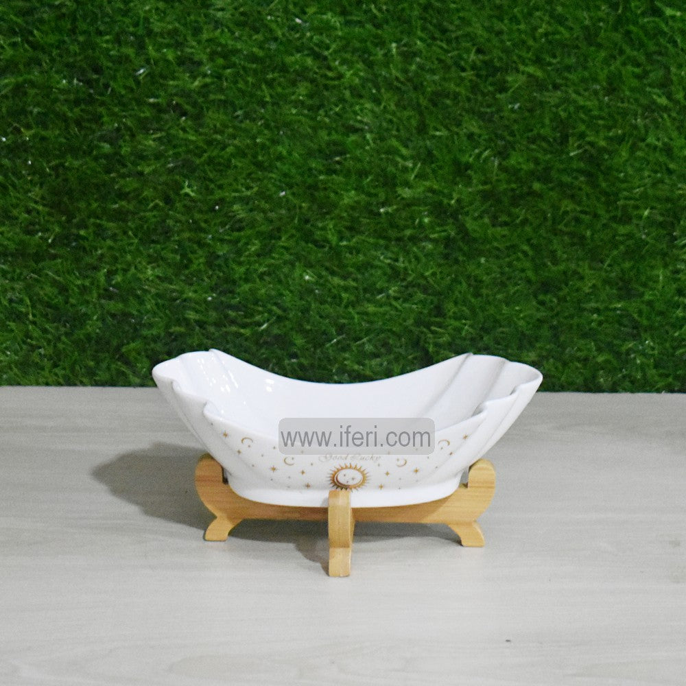 8.5" Ceramic Salad, Kabab Serving Bowl with Stand FH2123