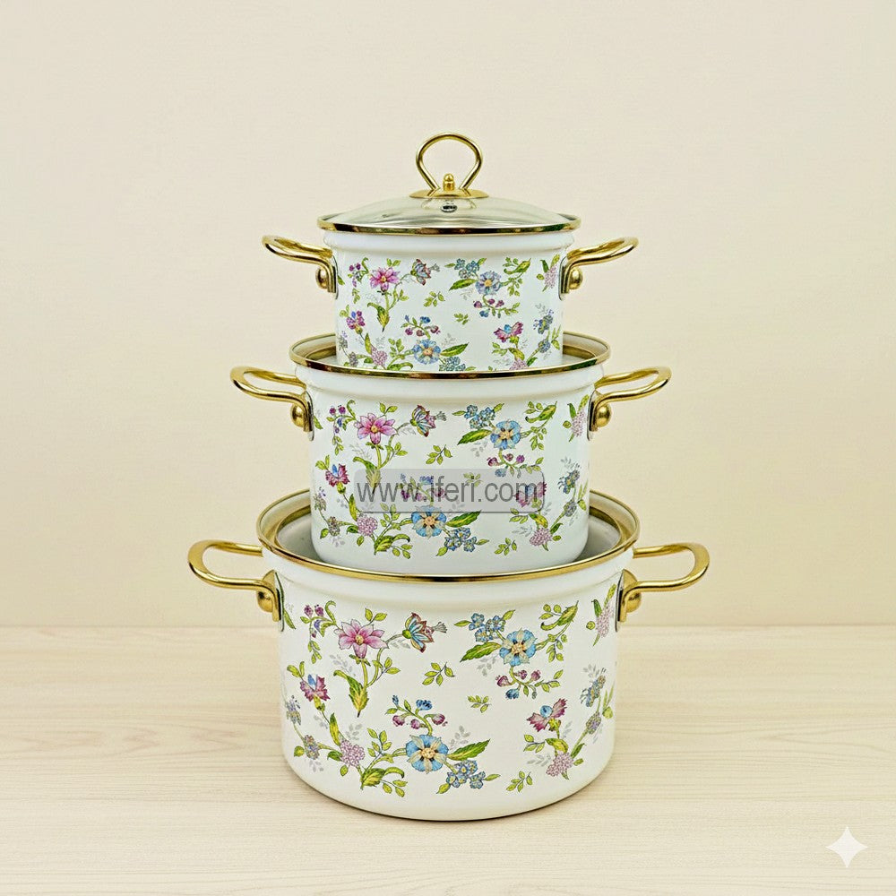 3 Pcs Enamel Bowl Set, Induction Based Cookware IF124