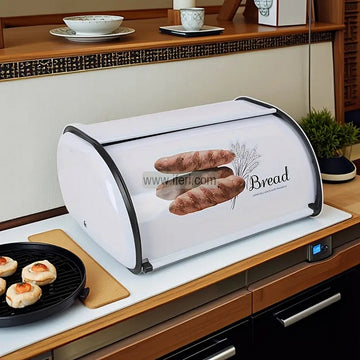 15 Inch Metal Bread Box, Fruit, Dessert Display Cabinet with Cover RY3125