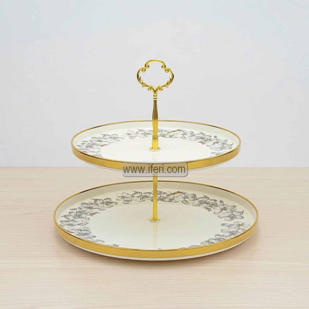 2 Tier Enamel Cake, Dessert, Appetizer Serving Platter / Stand IF126