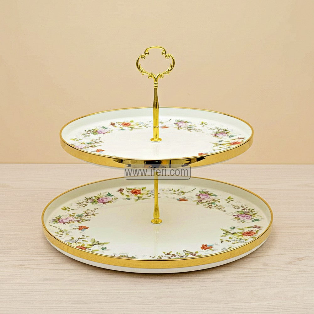 2 Tier Enamel Cake, Dessert, Appetizer Serving Platter / Stand IF127