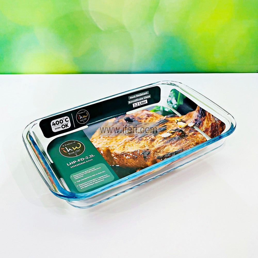 2.2 Liter Oven Proof Tempered Glass Casserole UNQ0012