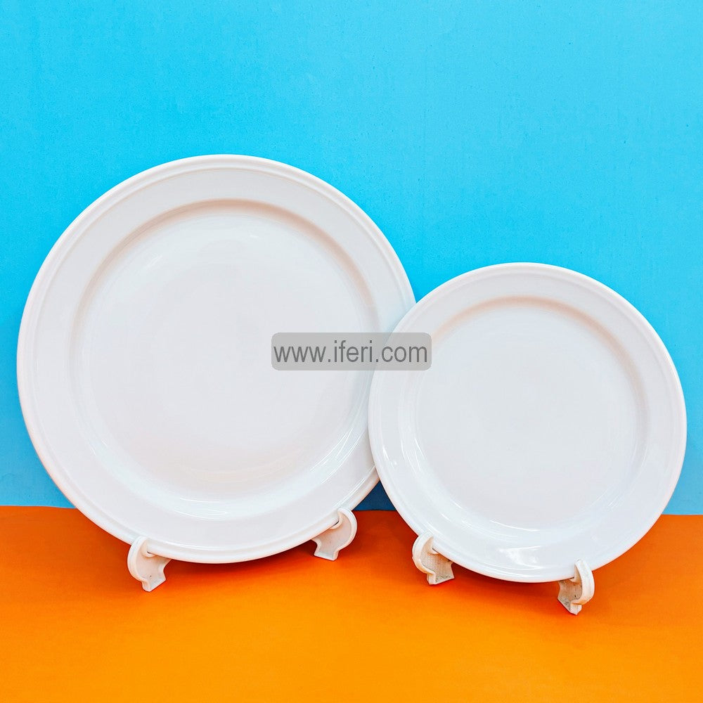 12 Pcs White Ceramic Dinner & Half Plate Set CGA0133