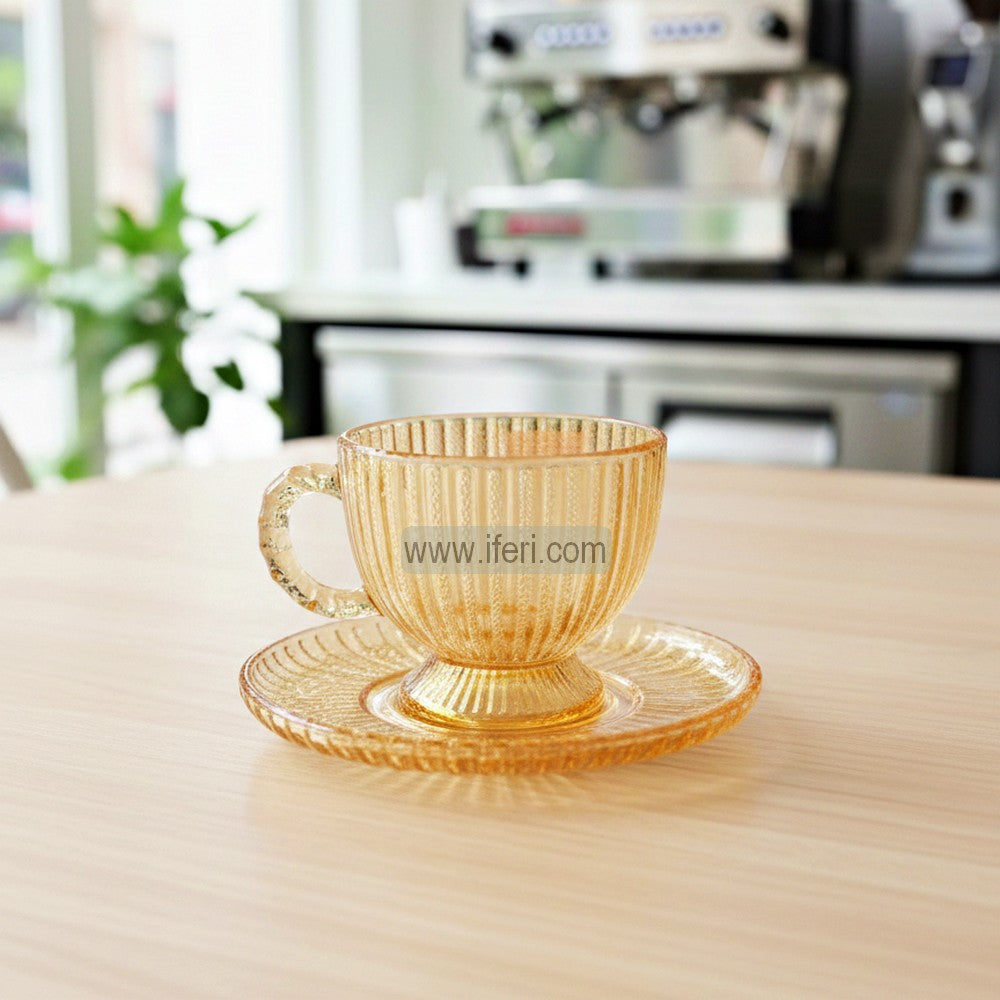 12 Pcs Glass Tea Cup & Saucer Set SMN0133