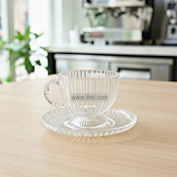 12 Pcs Glass Tea Cup & Saucer Set SMN0134