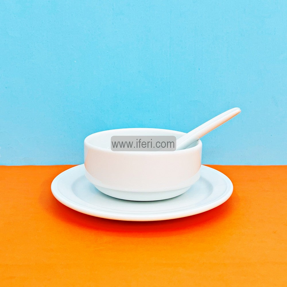 18 Pcs White Ceramic Soup Set CGA0135