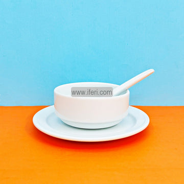 18 Pcs White Ceramic Soup Set CGA0135