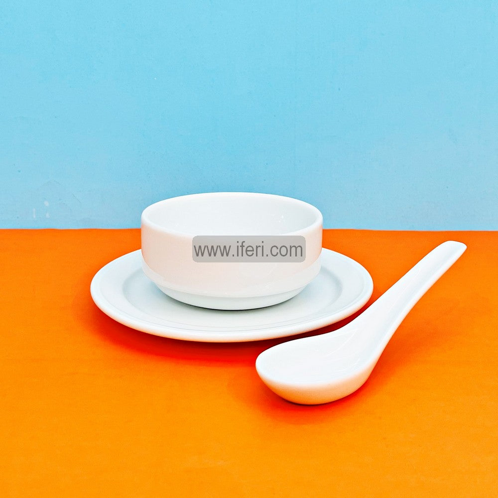 18 Pcs White Ceramic Soup Set CGA0135