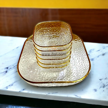 7 Pcs Golden Rim Glass Firni, Dessert Serving Bowl Set SMN0139