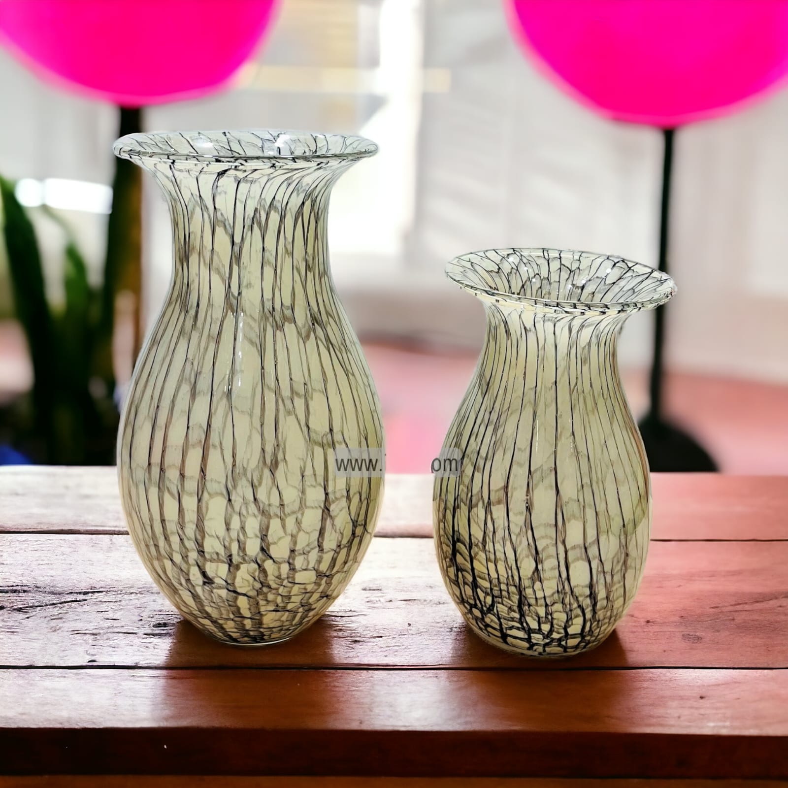 2 Pcs Exclusive Glass Decorative Flower Vase RY92322