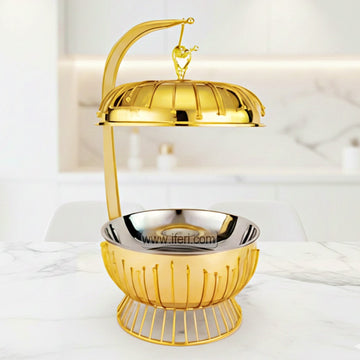 8 Liter Stainless Steel Luxury Golden Chafing Dish Food Warmer with Lid AZM014