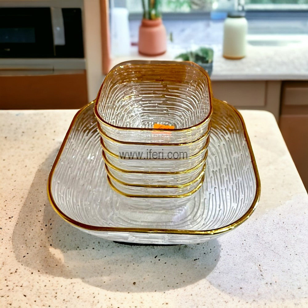7 Pcs Golden Rim Glass Firni, Dessert Serving Bowl Set SMN0140