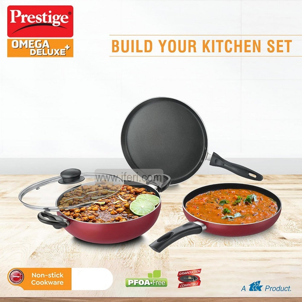 4 Pcs Prestige Omega Deluxe Plus Non-stick Cookware Set PG38148