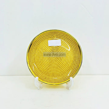 6 Pcs Luxury Golden Rim Glass Small Plate / Serving Plate Set TB1551