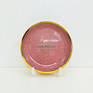 6 Pcs Luxury Golden Rim Glass Half Plate / Serving Plate Set TB1555
